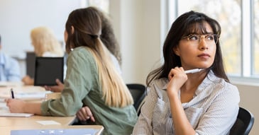 woman looking away