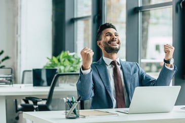 an excited businessman 