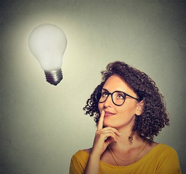woman light bulb