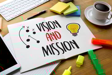 vision and mission drawn on paper