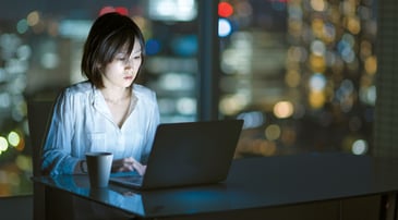 bookkeeper working at night