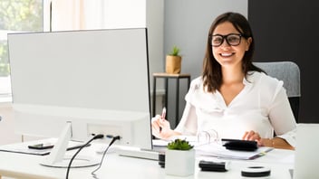 smiling bookkeeper