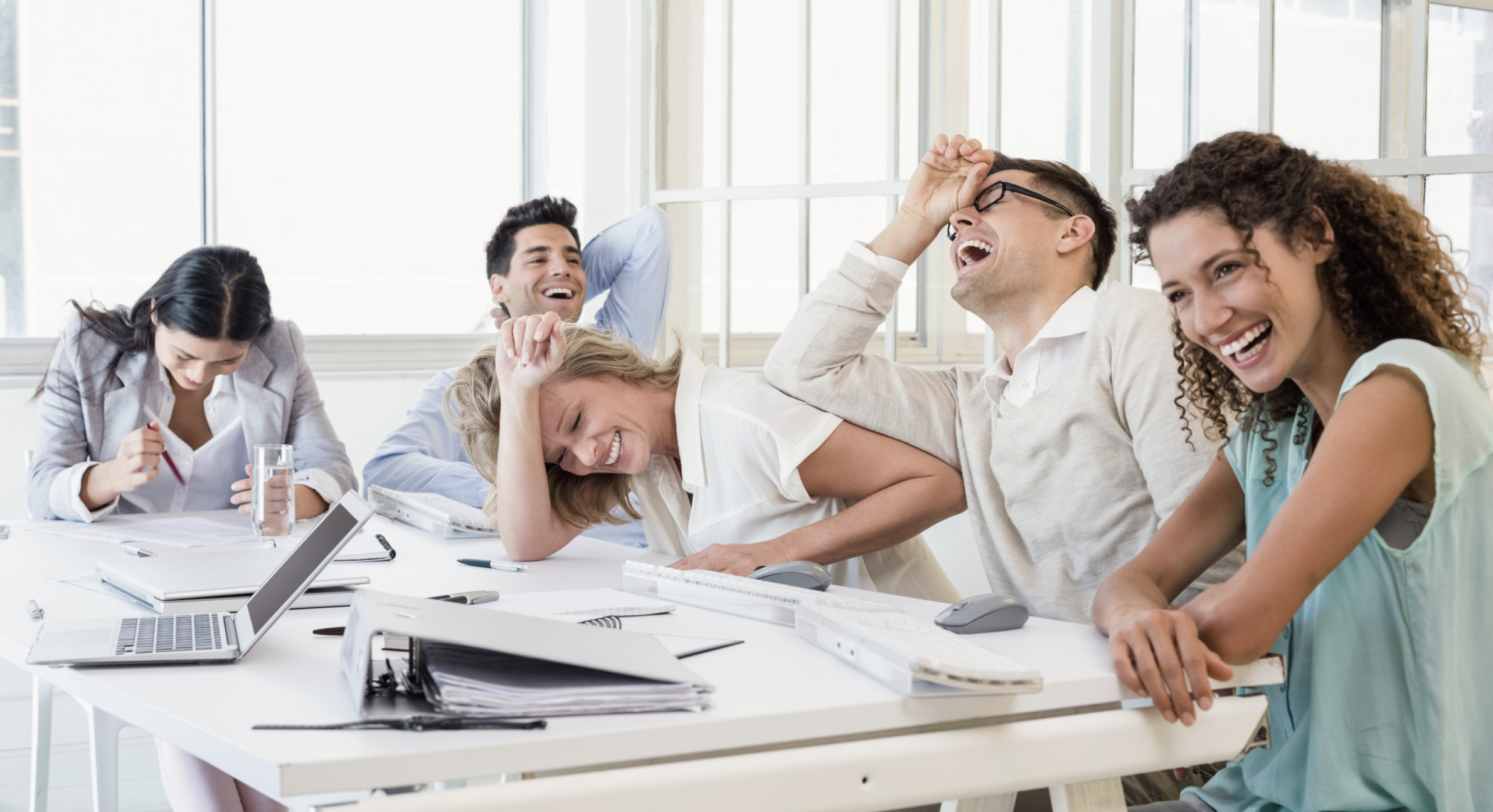 a group of happy employees